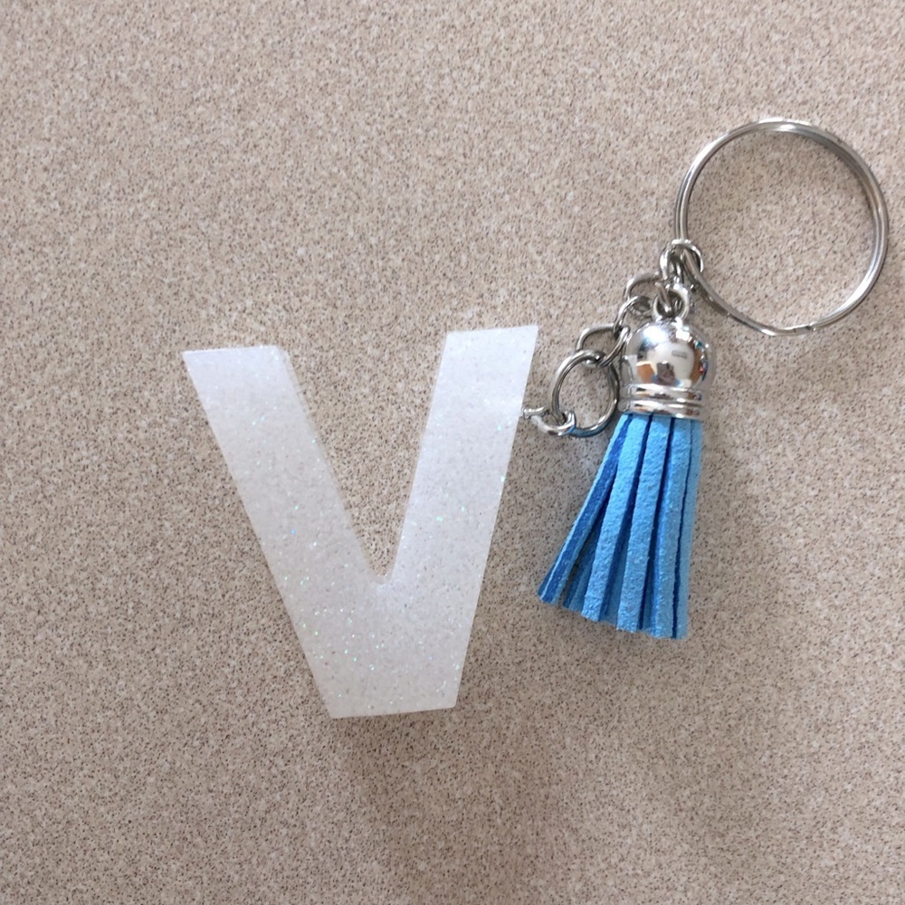 Handmade Letter "V" Keychain